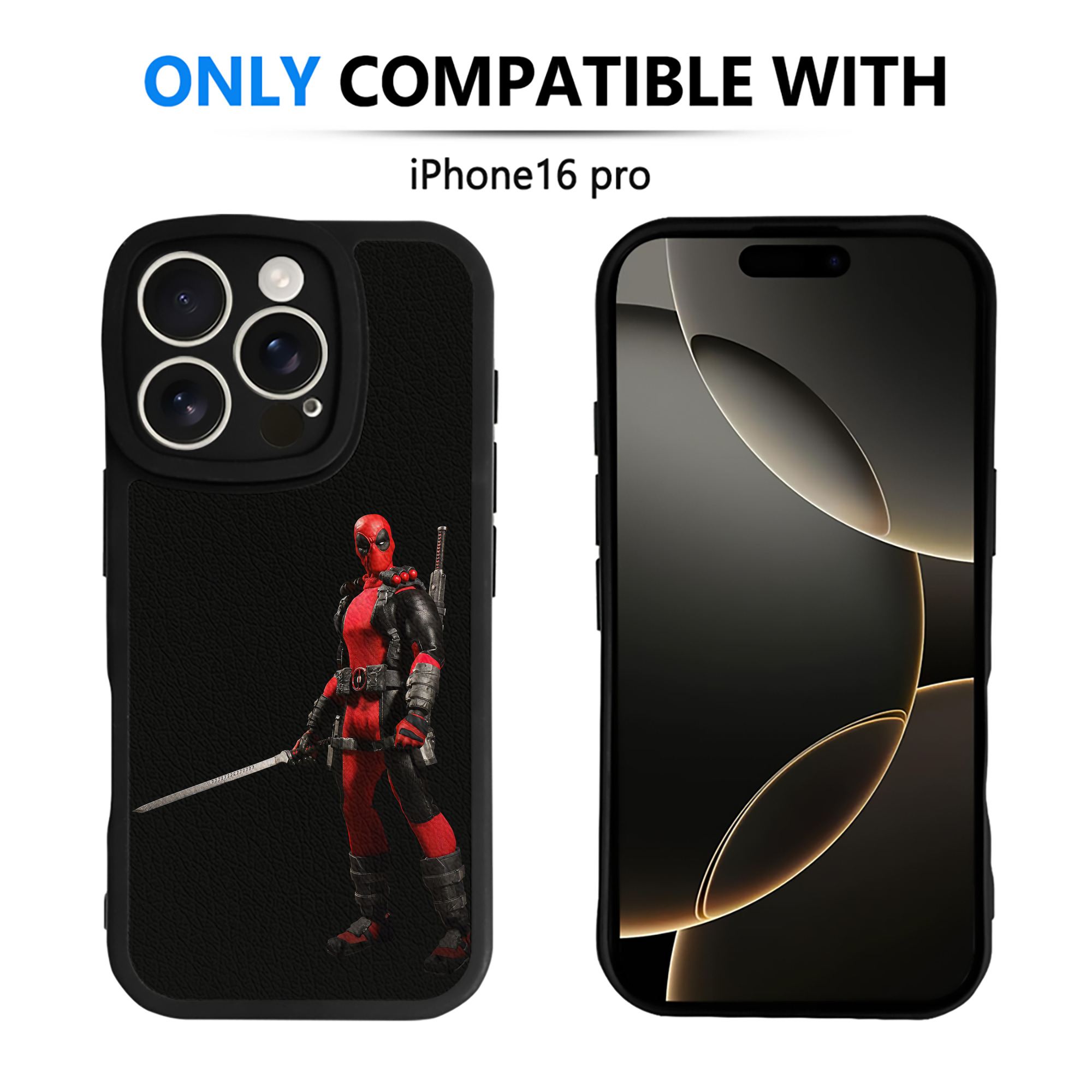 （画像用） Deadpool デッドプール 【iPhone 16シリーズ対応】シリコンスマホケース（レザー調） 材質：シリコン
